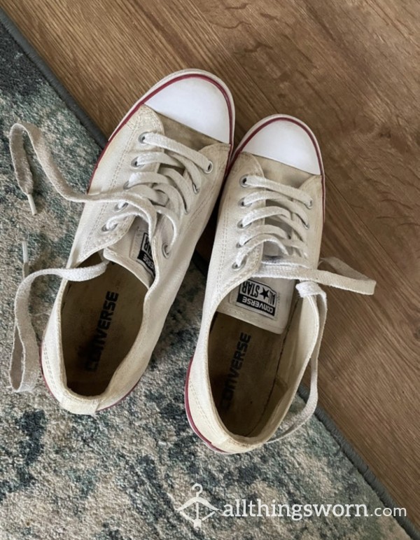 Very Dirty White Converse Trainers Size 5