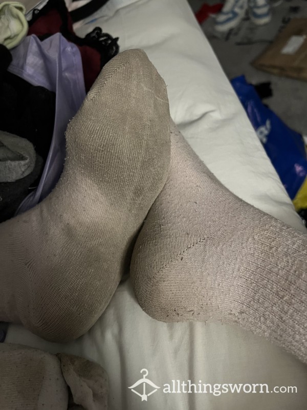 Very Dirty White Socks With 24hr Wear