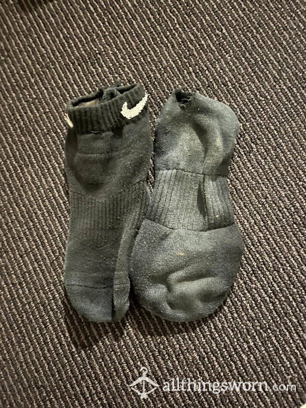 Very Well Worn Black Nike Socks