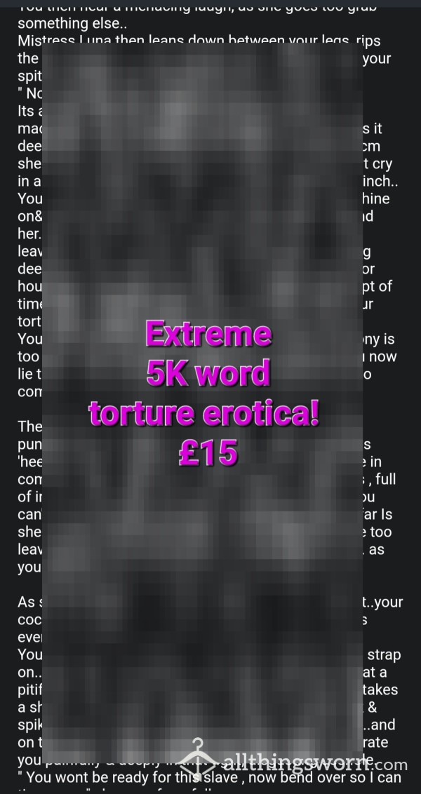 😈 Very Extreme Prewritten 5K Word Torture Erotica 😈