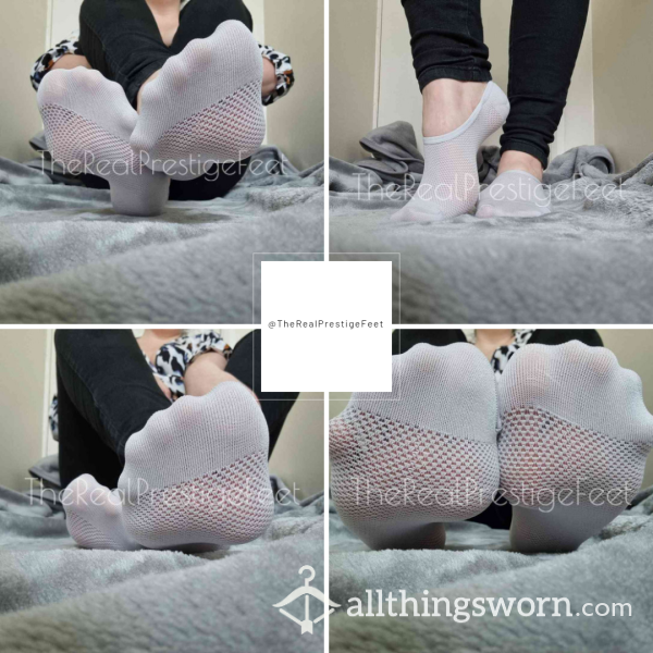 Very Light Grey No Show Socks | Standard Wear 48hrs | Includes Pics & Clip | Additional Days Available | See Listing Photos For More Info - From £16.00