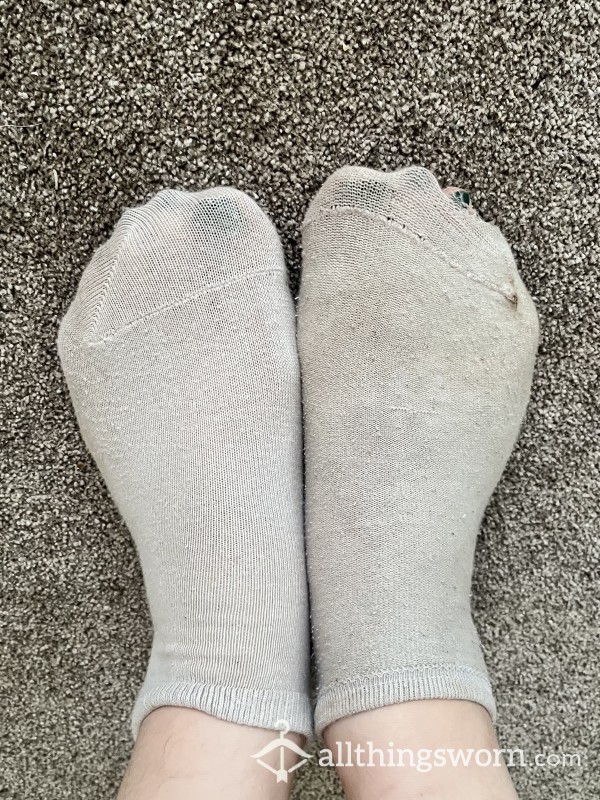 Very Old And Used White( Used To Be) Trainer Socks