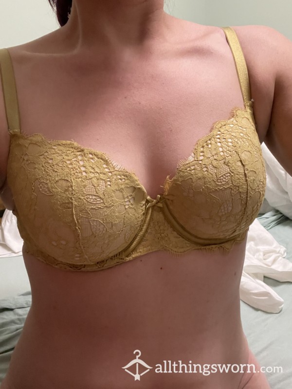 Very Old Dream Angels Yellow Lace Bra 36C