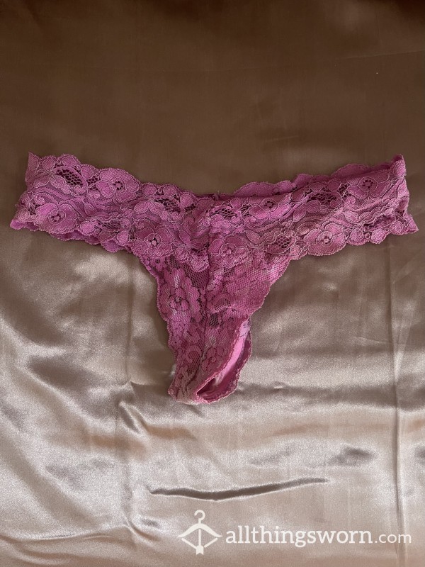 Very Old Pink Lace Thong