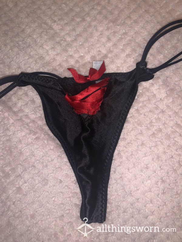 Very Old Worn Thong With Red Ribbon ❤️