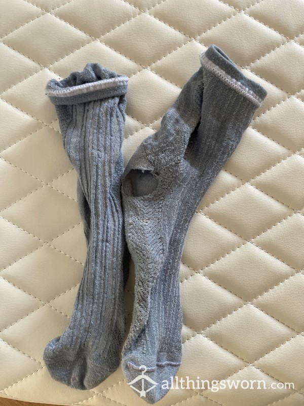 Very Smelly Grey Holey Socks Size 6