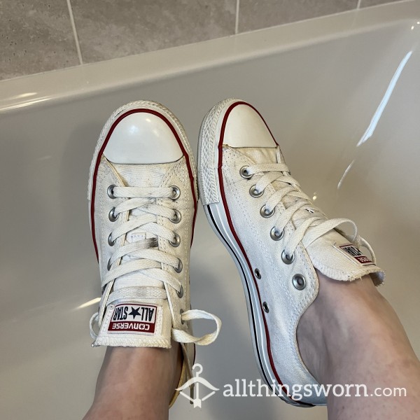 Very Smelly Used Old White Converse