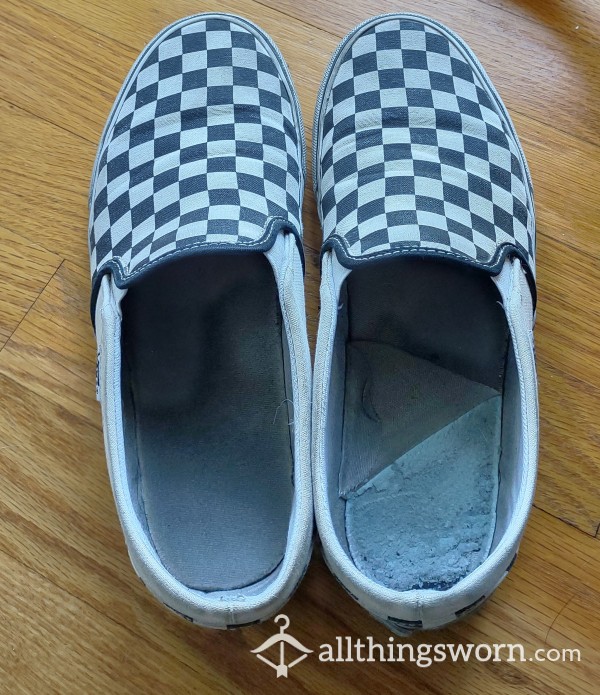 Disgusting, Very Smelly, Well-worn Checkered Vans (2 Pairs)