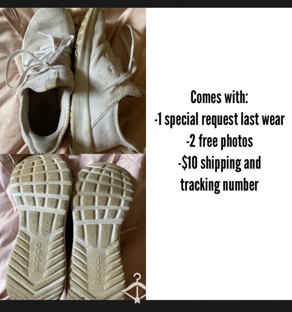 Very Used White Adidas Sneakers