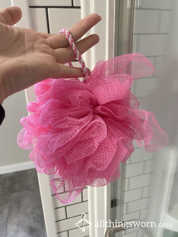 Very Well-used (several Years) Pink Loofah. This Has Gone In All The Nooks And Crannies 😈