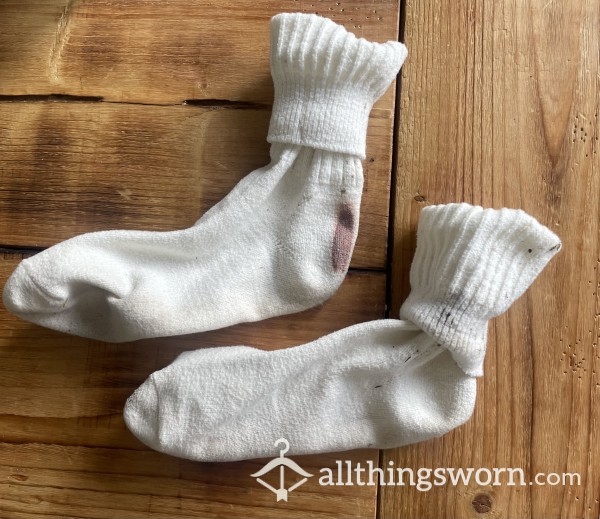 Very Well Worn And Dirty Welly Socks… Blisters And Tired Feet On A Naughty Walk… See Description