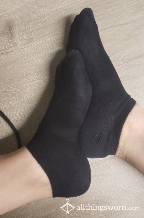 Very Well-Worn Black Ankle Socks