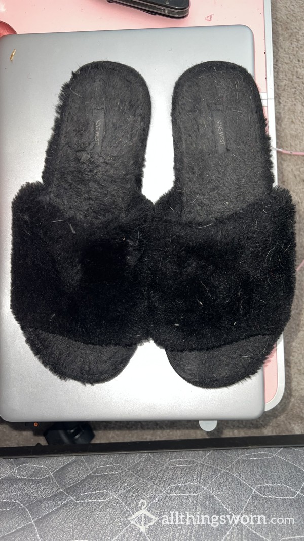 Smelly Very Well-Worn Black Slippers