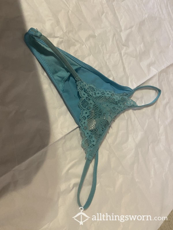 Very Well Worn Blue String Thong