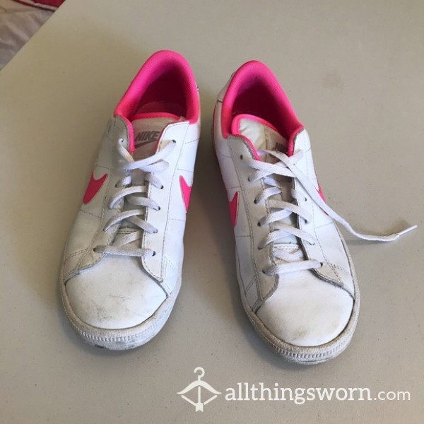 SOLD - Very Well Worn Pink & White Nikes