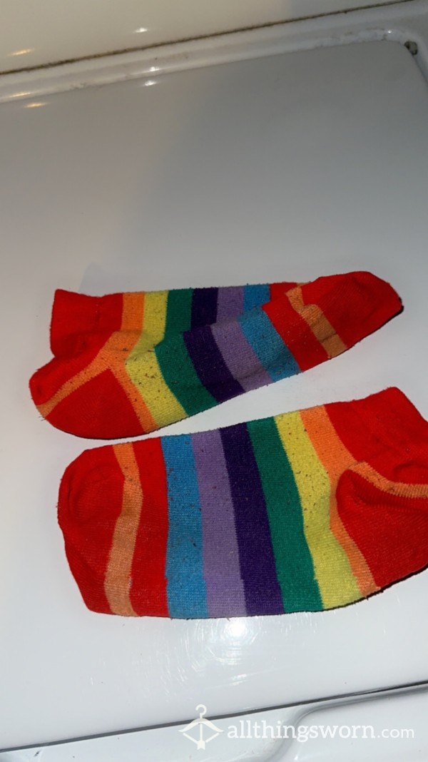 Very Well Worn Rainbow Socks