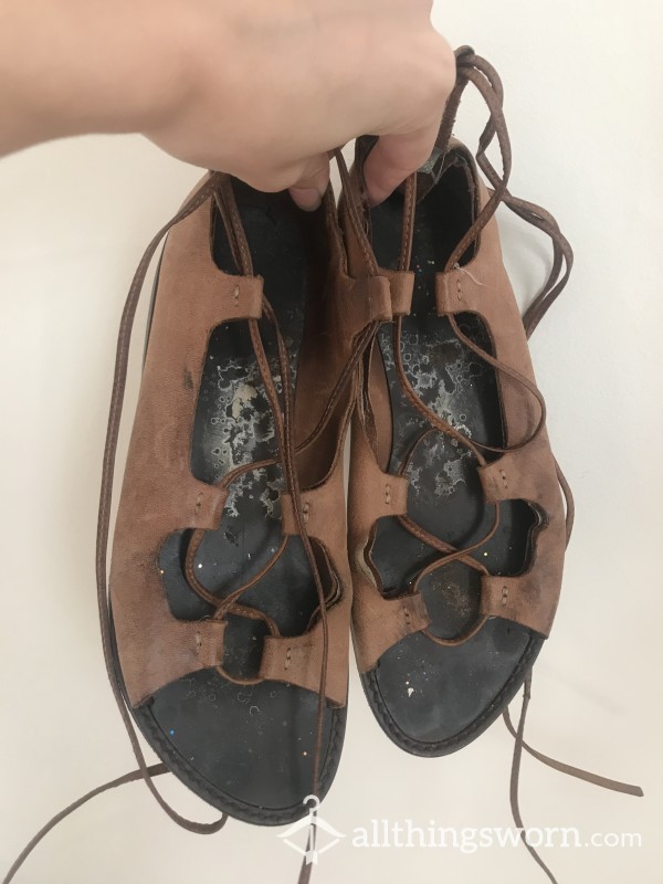 Very Well-worn Sexy Lace Up Sandals