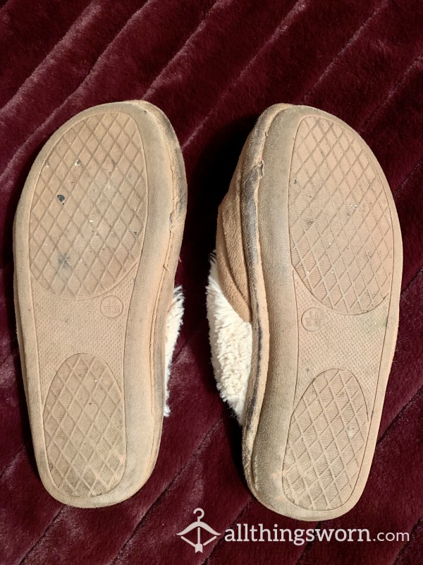 VERY WELL WORN SLIPPERS