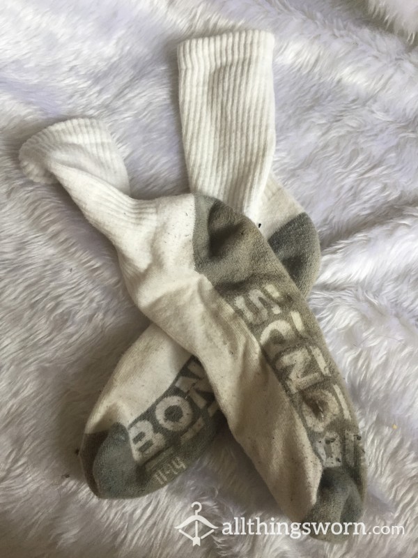 Very Well Worn Stinky White Socks