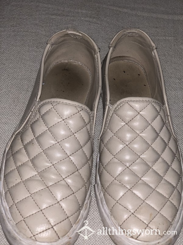 Very Worn And Sweaty Medical Work Shoes.
