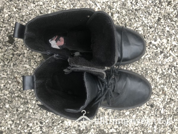 Very Worn Black Doc Martin Style Boots