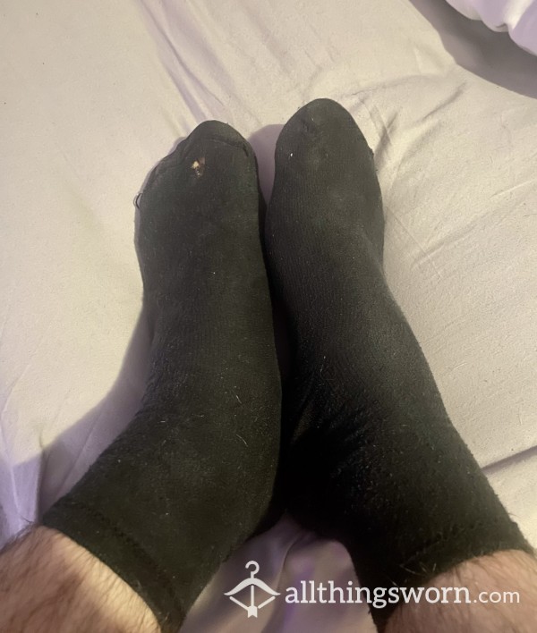 Very Worn Black Work Socks