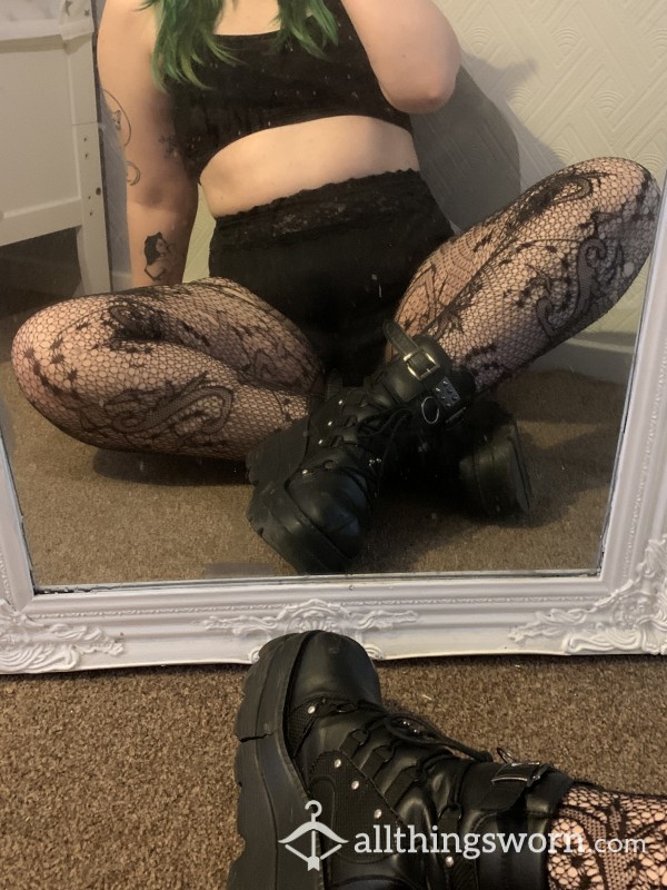 Very Worn Gothic Boots Size 6