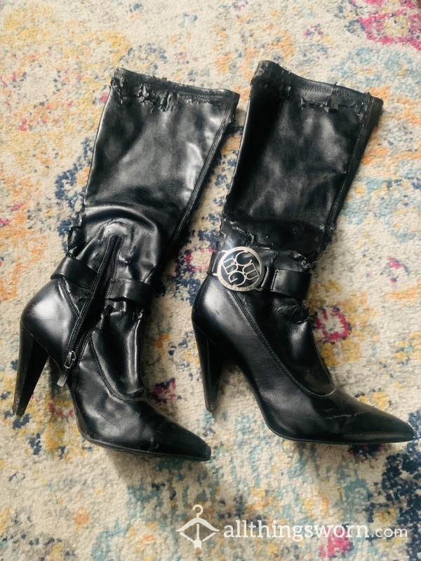 SALE VERY Worn Leather BCBG Boots! 🖤