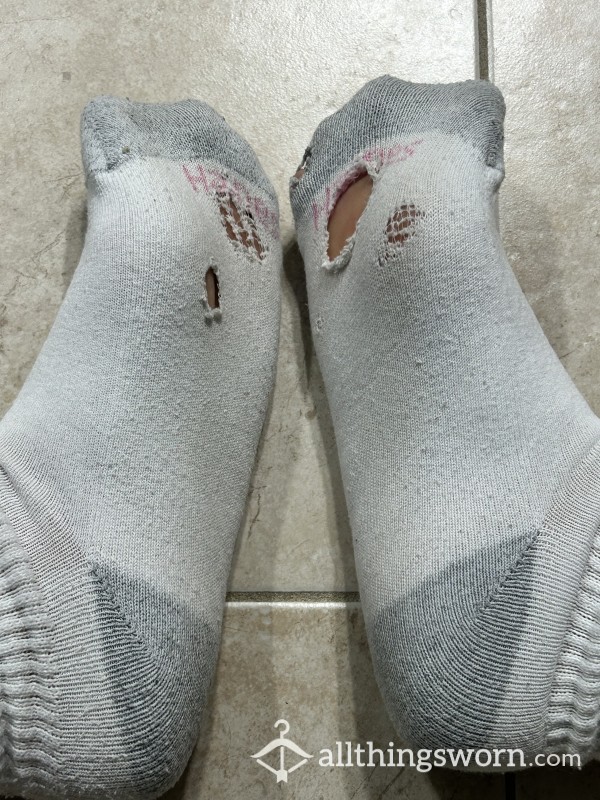 Very Worn White Athletic Socks