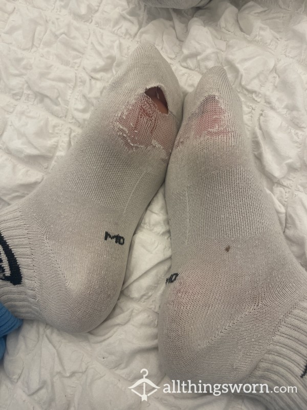 VERY Worn White Nike Socks