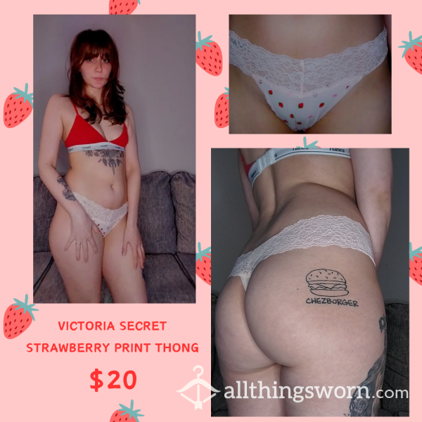 Victoria Secret Strawberry Print Thong