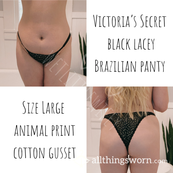 Victoria’s Secret Black Lace Brazilian Panty