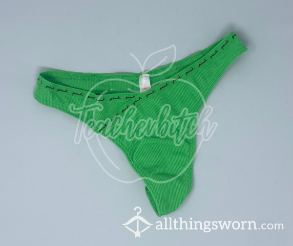 Victoria’s Secret Green Ribbed Cotton Thong (S)