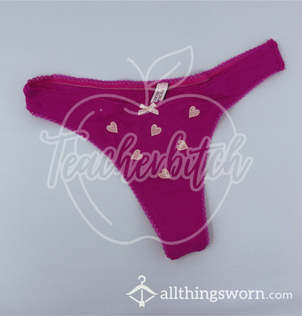 Victoria’s Secret Heart Embroidered High-Leg Thong (S)
