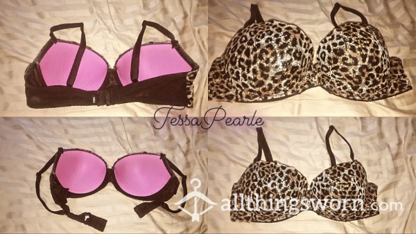 Victoria’s Secret Lace Bra In Leopard Print 36 C