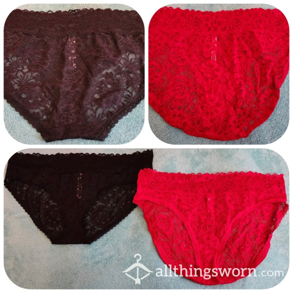 Victoria's Secret Lace Fullback Panty - Available In Black And Red