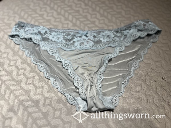 Victorias Secret Pale Blue Satin+lace Panty 🩵