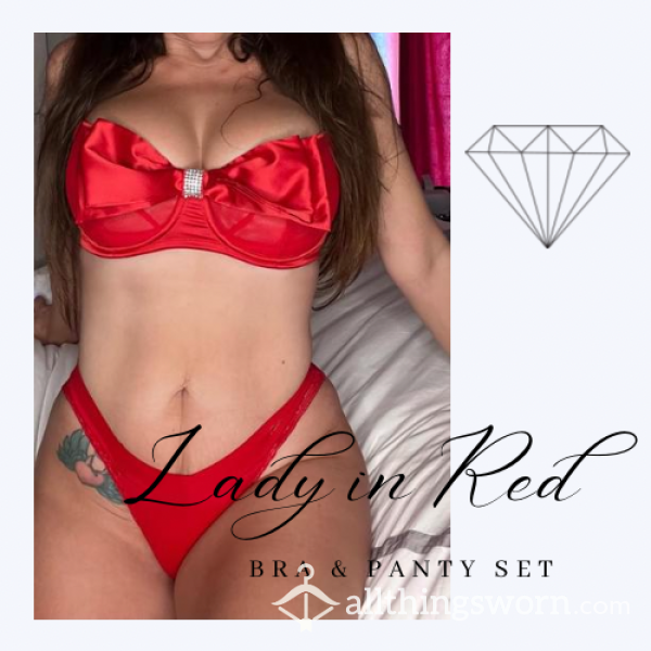 Victoria’s Secret Red Bow Bra & Panty Set ❤️‍🔥 Shipping Free Within U.S. ❤️‍🔥