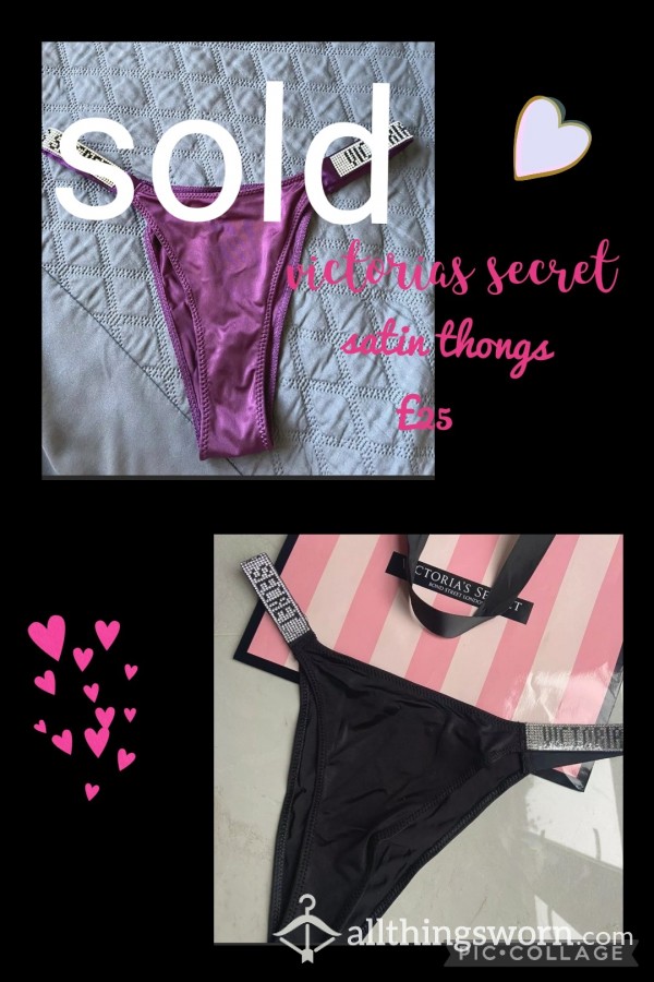 *BOTH SOLD BUT CAN ORDER MORE IN FOR A LITTLE EXTRA FEE*😈💖 Victorias Secret, Silky Satin Thongs! 💖😈