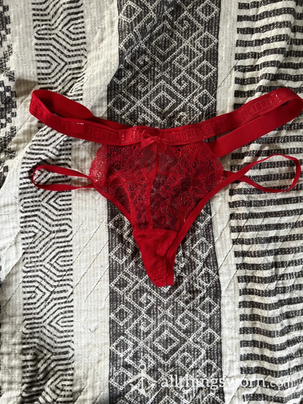 Victorias Secret Strappy Red Thong