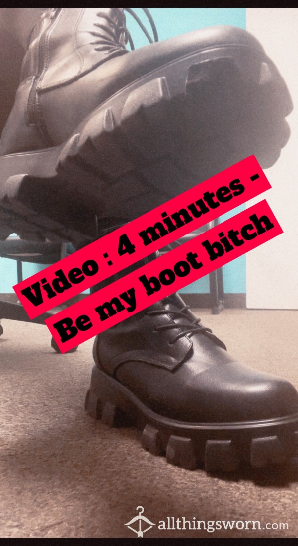VIDEO - 4 Min - Stomping In My Combat Boots, + Socks + Bare Feet