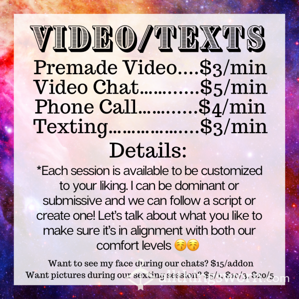 Video Chats/Sexting