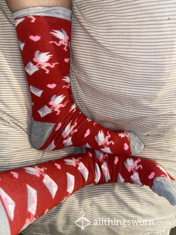 CUPID Red Knee High Socks - Comes With 4 Day Wear