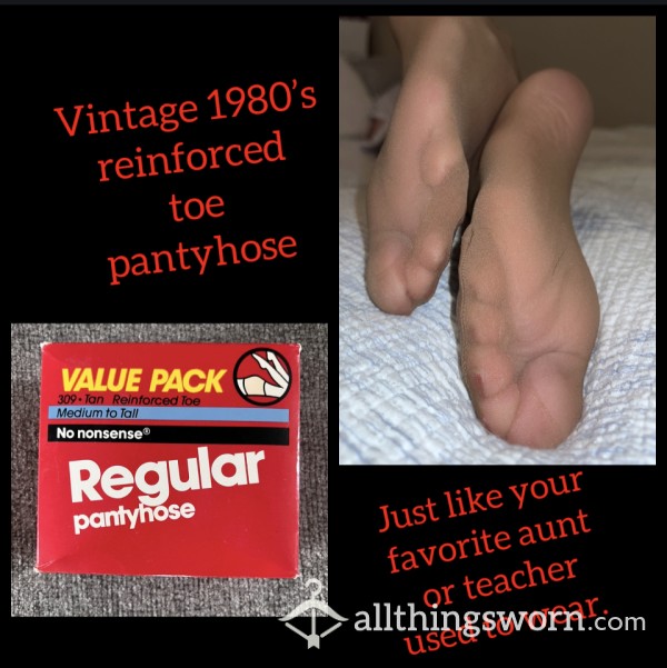 Vintage 1980s Reinforced Toe Pantyhose