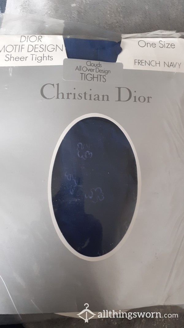 Vintage French Navy Christian Dior Tights