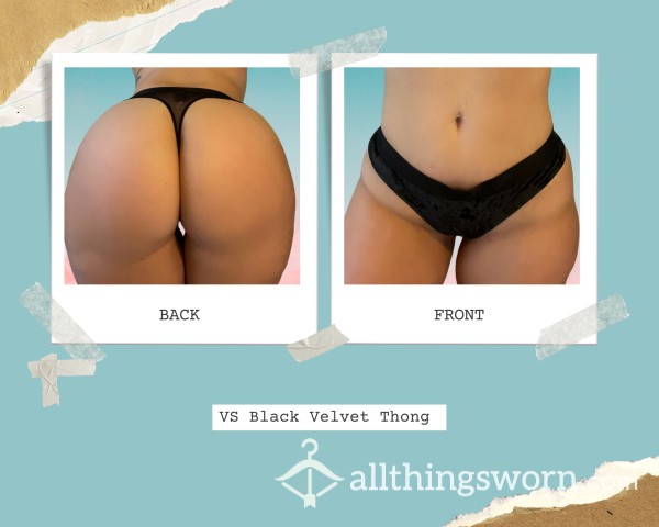 VS Black Velvet Thong