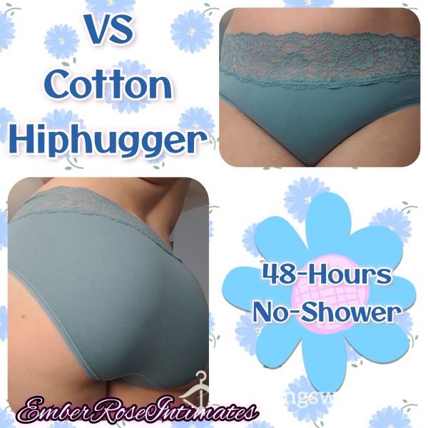 VS Blue Cotton Hiphugger W/ Lace Waist