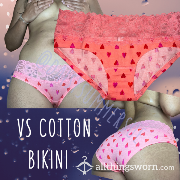 Vs Cotton “sweetheart” Bikini Lace Trim