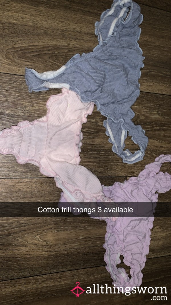Cotton Frill Thongs Pink Sold