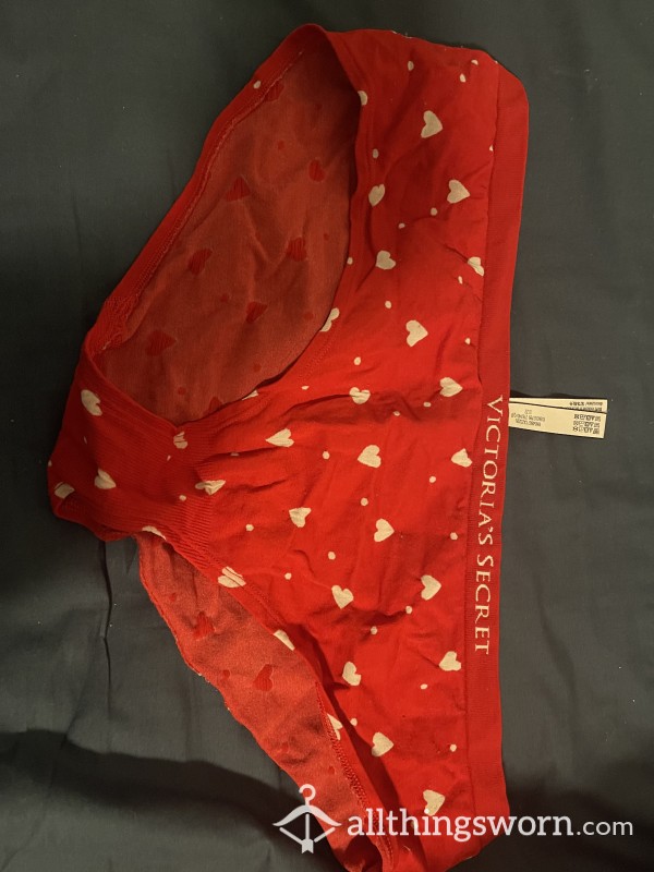 VS Fullback Red With White Hearts XL Panties